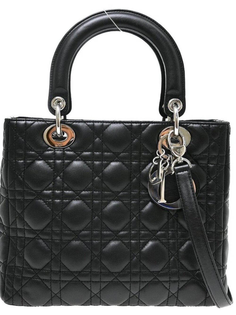 Christian Dior Lambskin Lady Dior Cannage 2way Handbag